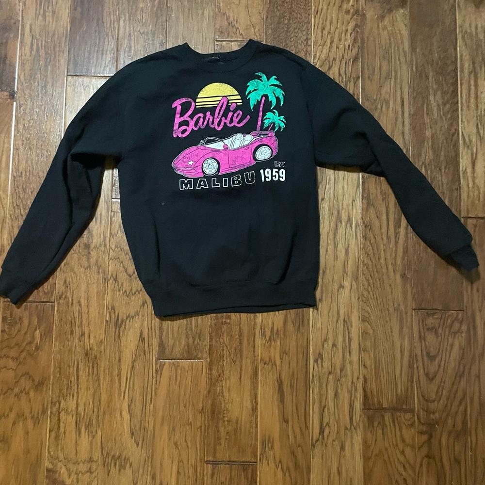 Mattel Barbie Black Sweatshirt with Colorful Design